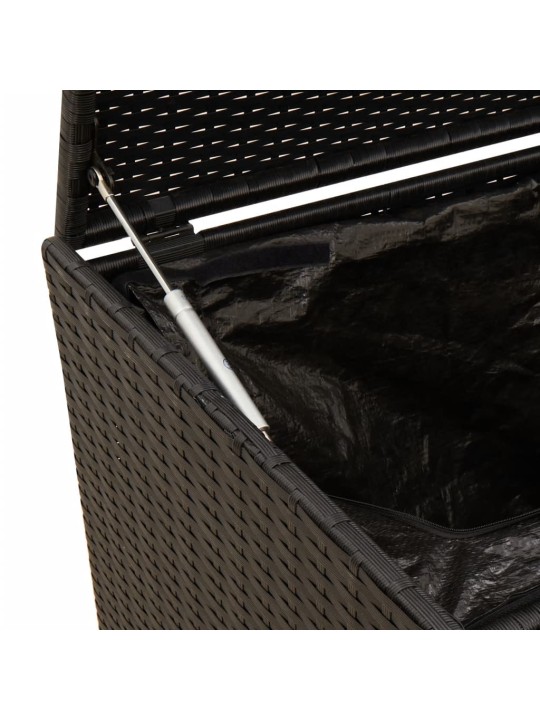 Zahradní úložný box s kolečky černý 190 l polyratan