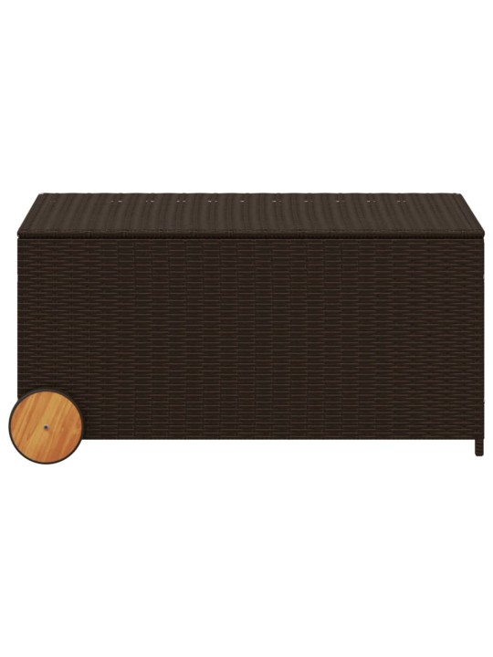 Zahradní úložný box s kolečky hnědý 190 l polyratan