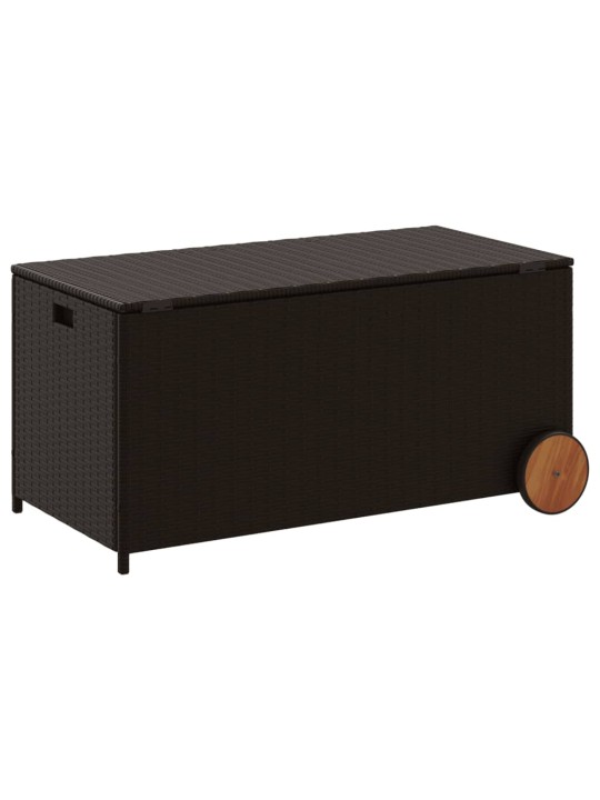 Zahradní úložný box s kolečky hnědý 190 l polyratan