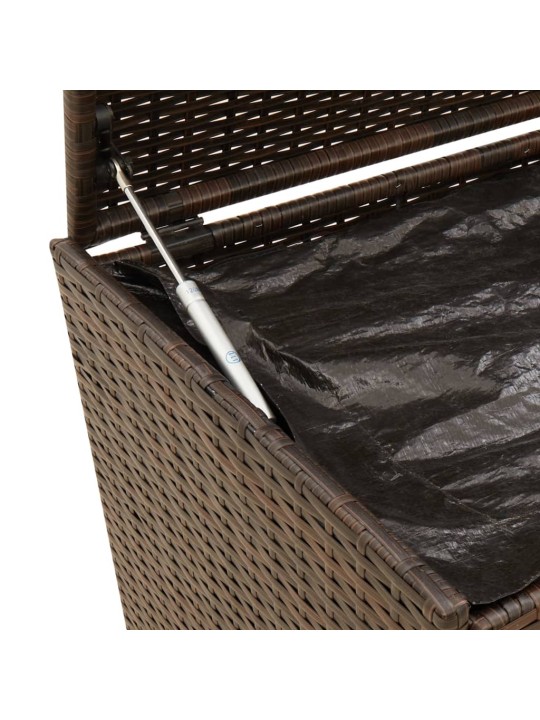 Zahradní úložný box s kolečky hnědý 190 l polyratan