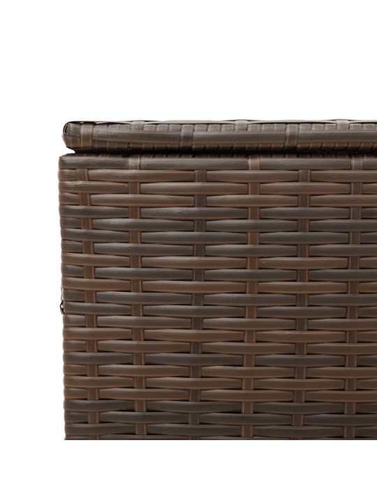 Zahradní úložný box s kolečky hnědý 190 l polyratan
