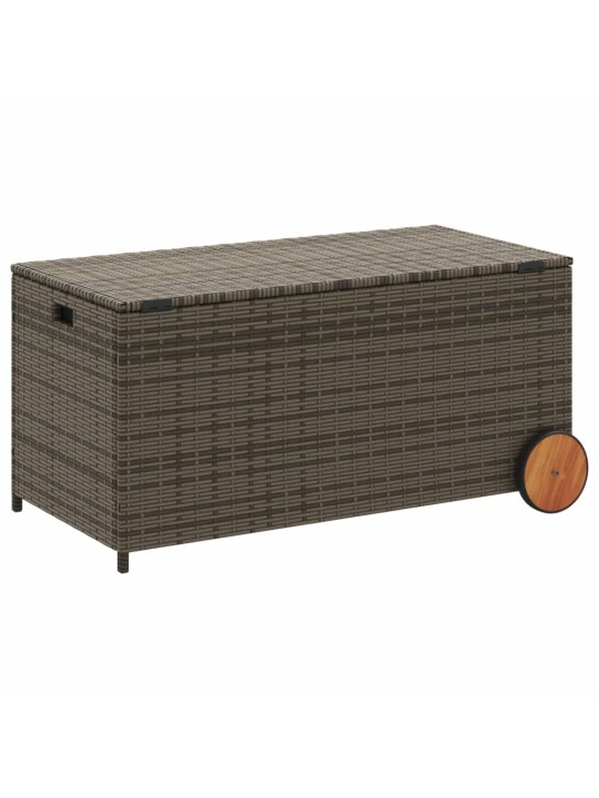 Zahradní úložný box s kolečky šedý 190 l polyratan