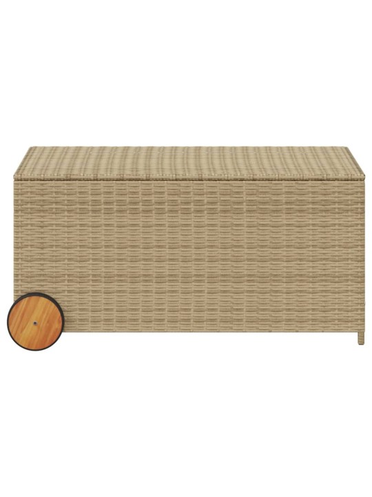 Zahradní úložný box s kolečky mix béžové 190 l polyratan