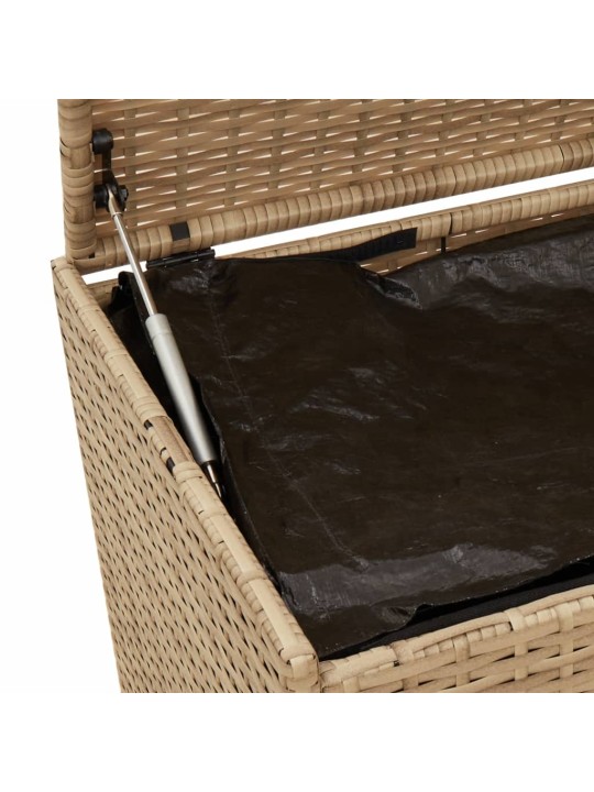 Zahradní úložný box s kolečky mix béžové 190 l polyratan