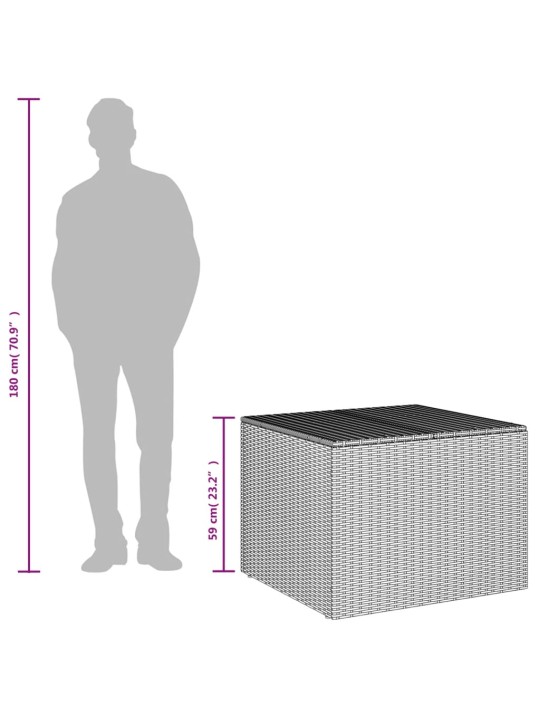 Zahradní úložný box šedý 291 l polyratan
