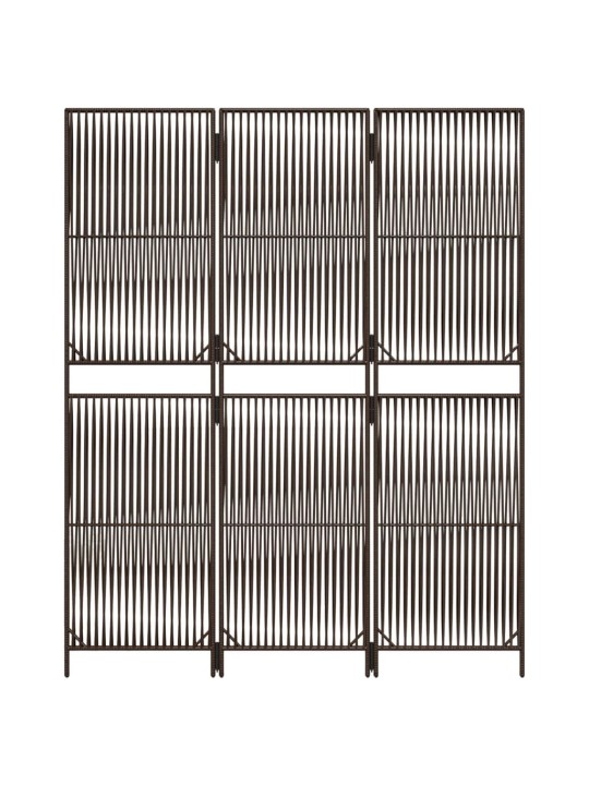 Dělicí stěna 3 panely hnědá polyratan