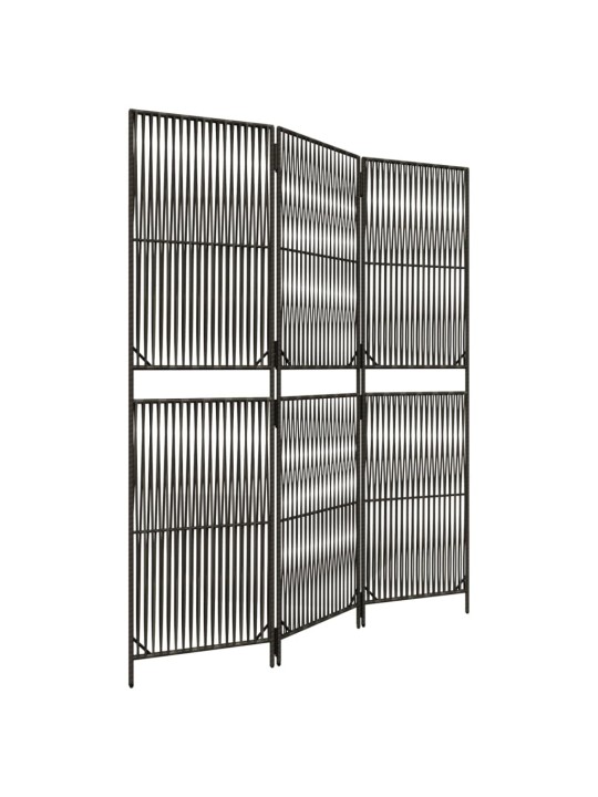 Dělicí stěna 3 panely šedá polyratan
