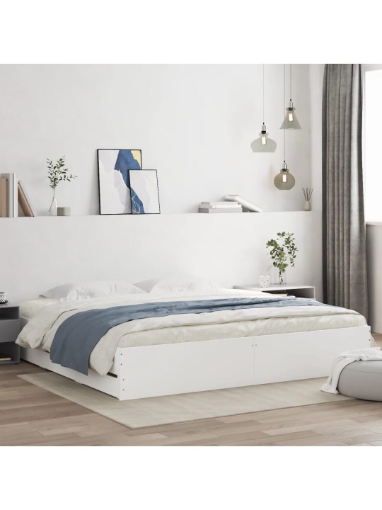 Rám postele se zásuvkami bílý 200 x 200 cm kompozitní dřevo