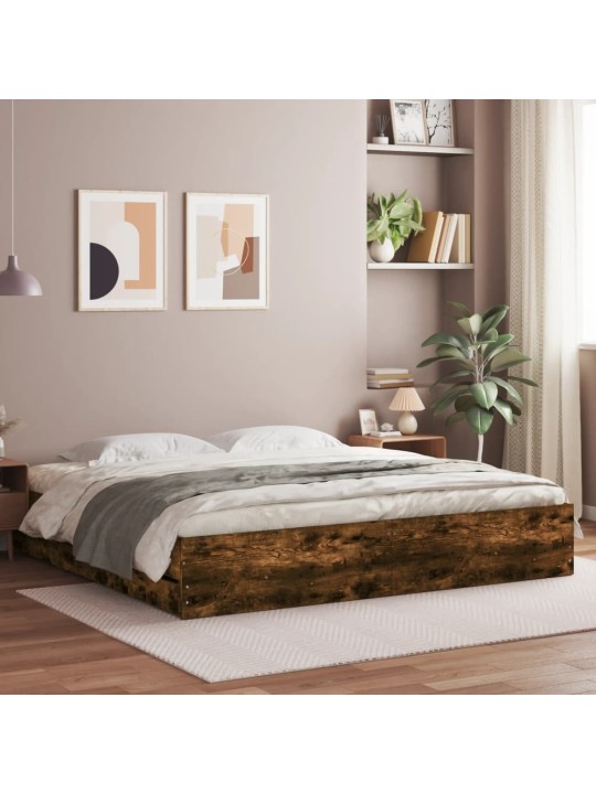 Rám postele se zásuvkami kouřový dub 200 x 200 cm kompozit