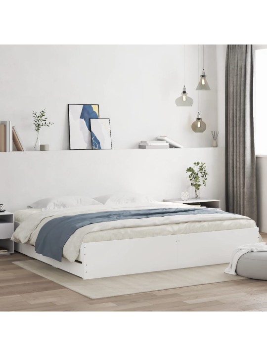 Rám postele se zásuvkami bílý 180 x 200 cm kompozitní dřevo