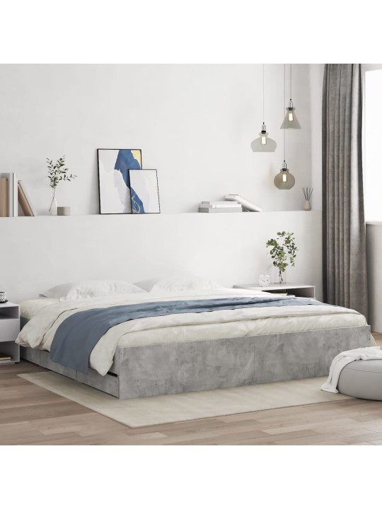 Rám postele se zásuvkami betonově šedý 180 x 200 cm kompozit