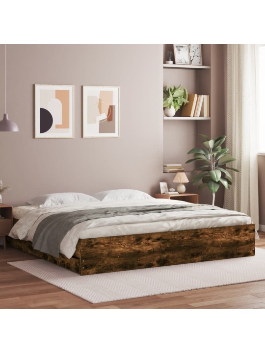Rám postele se zásuvkami kouřový dub 180 x 200 cm kompozit