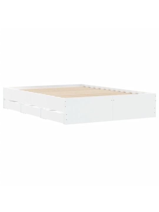Rám postele se zásuvkami bílý 120 x 200 cm kompozitní dřevo