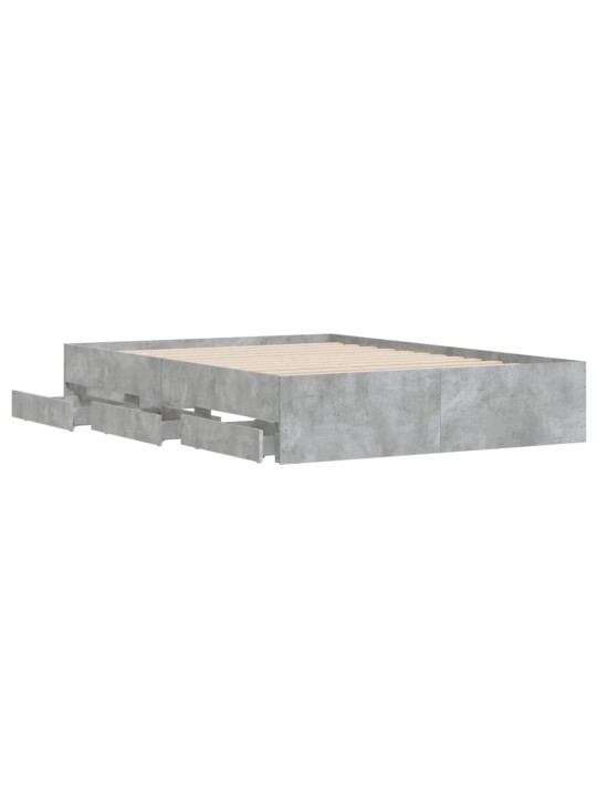 Rám postele se zásuvkami betonově šedý 120 x 200 cm kompozit