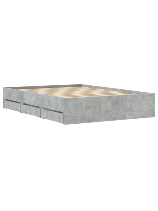 Rám postele se zásuvkami betonově šedý 120 x 200 cm kompozit