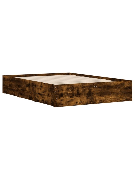 Rám postele se zásuvkami kouřový dub 120 x 200 cm kompozit