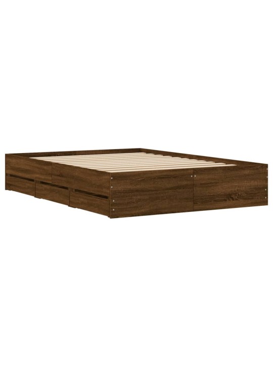 Rám postele se zásuvkami hnědý dub 120x200 cm kompozitní dřevo