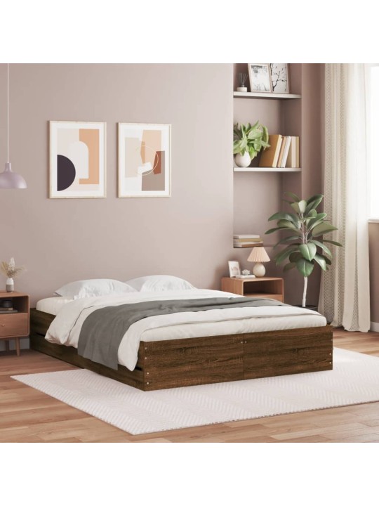 Rám postele se zásuvkami hnědý dub 120x200 cm kompozitní dřevo