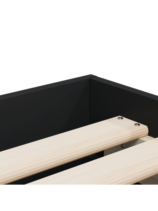 Rám postele se zásuvkami černý 100 x 200 cm kompozitní dřevo
