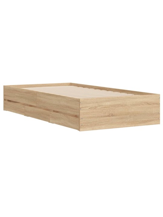 Rám postele se zásuvkami dub sonoma 100x200 cm kompozitní dřevo
