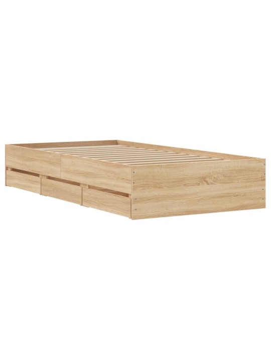 Rám postele se zásuvkami dub sonoma 100x200 cm kompozitní dřevo