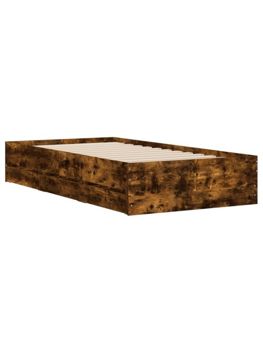 Rám postele se zásuvkami kouřový dub 100 x 200 cm kompozit