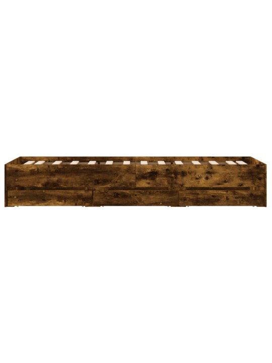 Rám postele se zásuvkami kouřový dub 100 x 200 cm kompozit