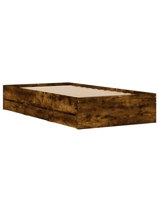 Rám postele se zásuvkami kouřový dub 100 x 200 cm kompozit
