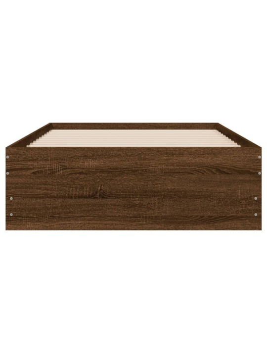 Rám postele se zásuvkami hnědý dub 100x200 cm kompozitní dřevo