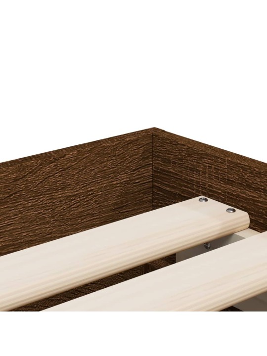 Rám postele se zásuvkami hnědý dub 100x200 cm kompozitní dřevo