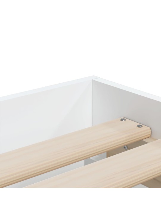 Rám postele se zásuvkami bílý 90 x 200 cm kompozitní dřevo