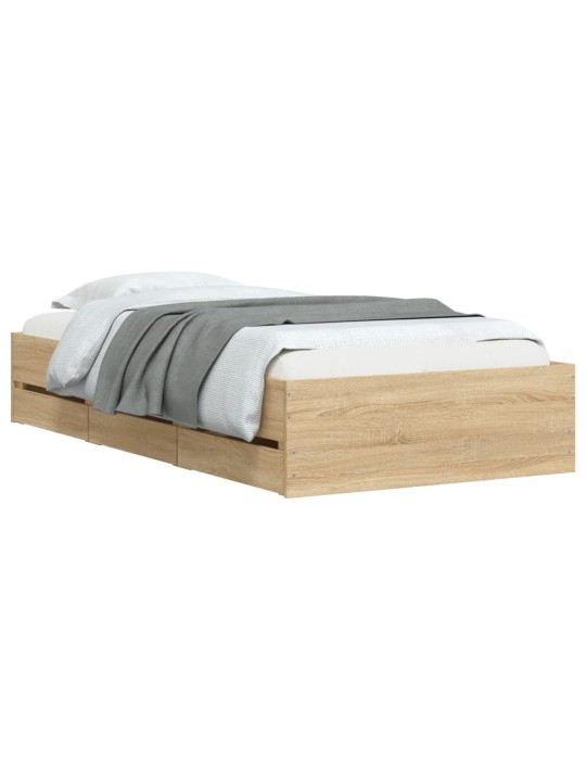 Rám postele se zásuvkami dub sonoma 90x200 cm kompozitní dřevo