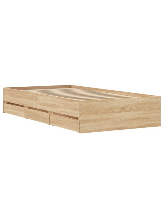 Rám postele se zásuvkami dub sonoma 90x200 cm kompozitní dřevo