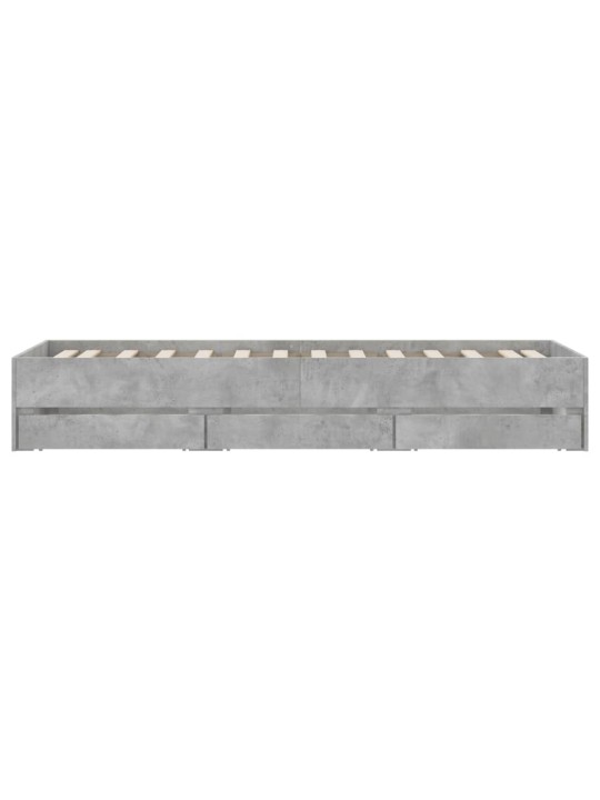 Rám postele se zásuvkami betonově šedý 90 x 200 cm kompozit