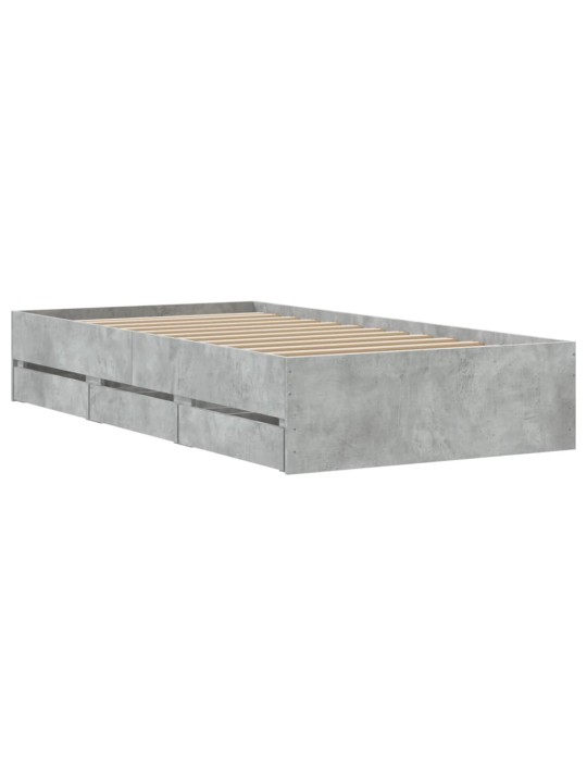 Rám postele se zásuvkami betonově šedý 90 x 200 cm kompozit