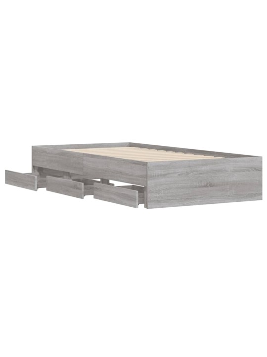 Rám postele se zásuvkami šedý sonoma 90x200 cm kompozitní dřevo
