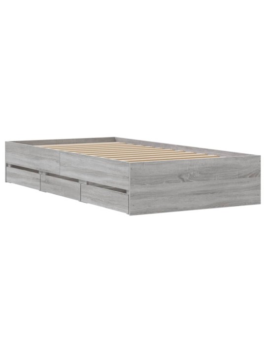 Rám postele se zásuvkami šedý sonoma 90x200 cm kompozitní dřevo