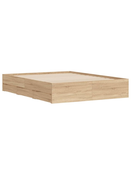 Rám postele se zásuvkami dub sonoma 140x190 cm kompozitní dřevo