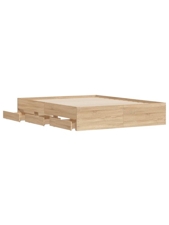 Rám postele se zásuvkami dub sonoma 140x190 cm kompozitní dřevo