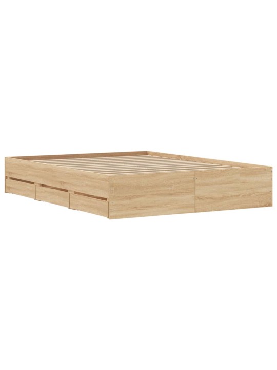 Rám postele se zásuvkami dub sonoma 140x190 cm kompozitní dřevo