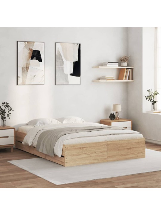 Rám postele se zásuvkami dub sonoma 140x190 cm kompozitní dřevo