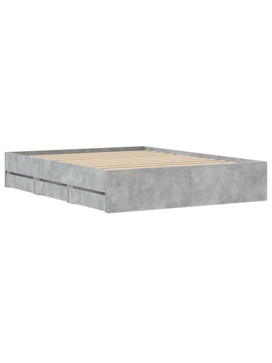 Rám postele se zásuvkami betonově šedý 140 x 190 cm kompozit