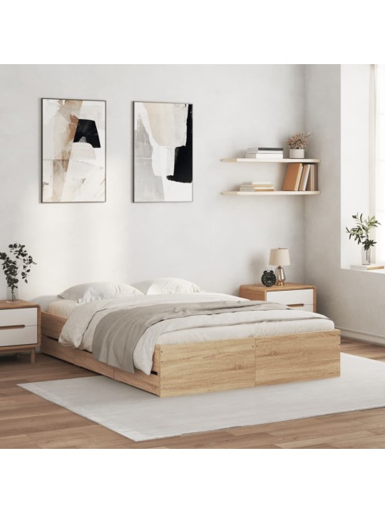 Rám postele se zásuvkami dub sonoma 120x190 cm kompozitní dřevo