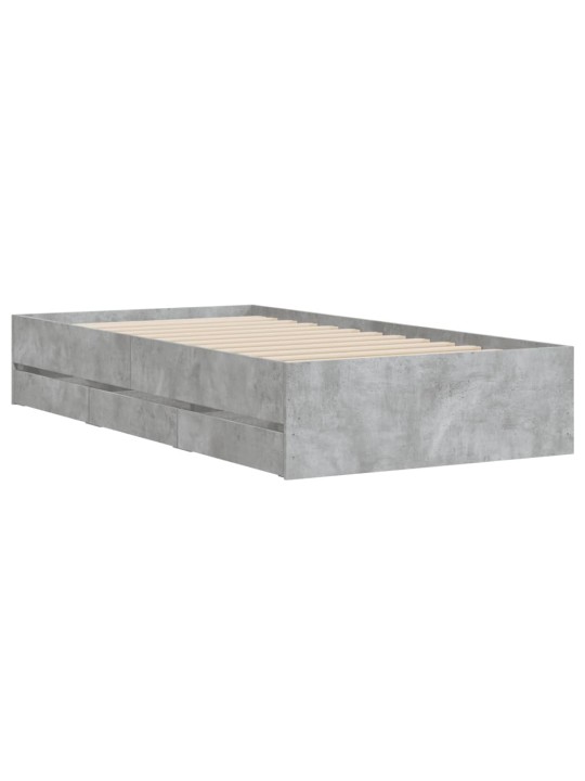 Rám postele se zásuvkami betonově šedý 90 x 190 cm kompozit
