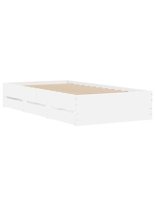 Rám postele se zásuvkami bílý 75 x 190 cm kompozitní dřevo