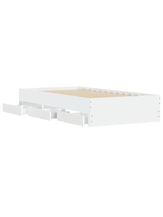 Rám postele se zásuvkami bílý 75 x 190 cm kompozitní dřevo