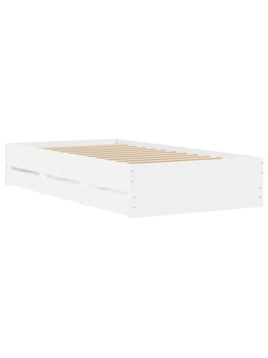 Rám postele se zásuvkami bílý 75 x 190 cm kompozitní dřevo