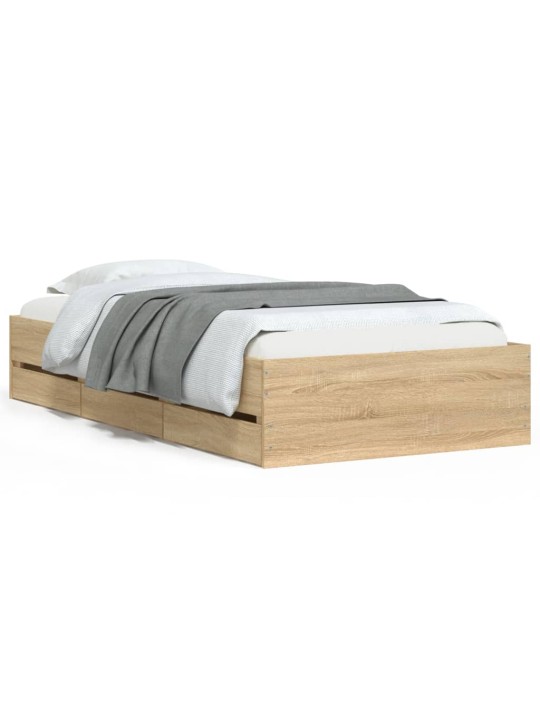 Rám postele se zásuvkami dub sonoma 75x190 cm kompozitní dřevo