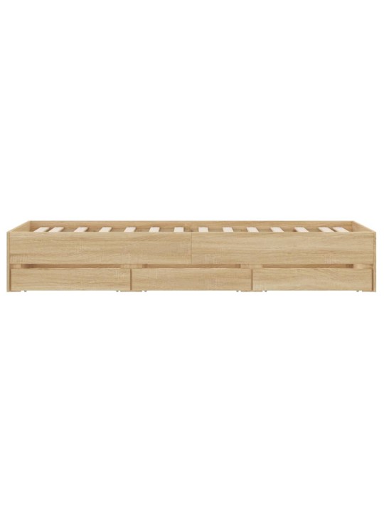 Rám postele se zásuvkami dub sonoma 75x190 cm kompozitní dřevo
