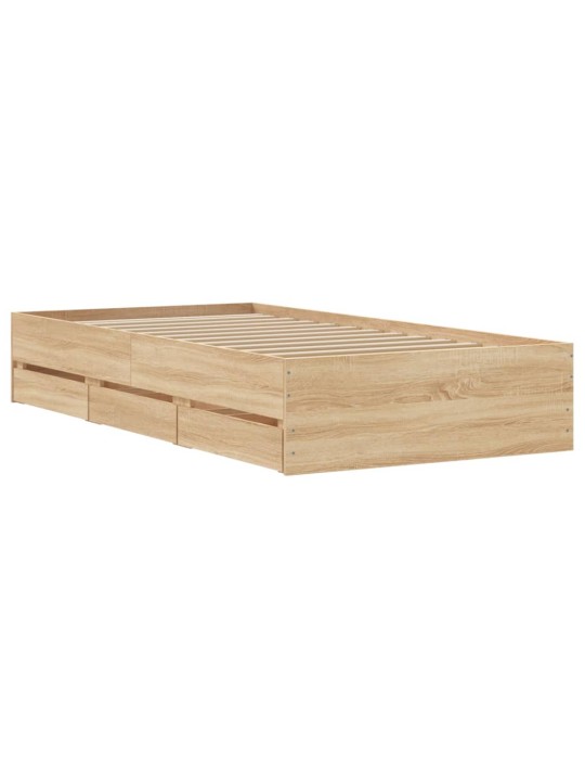 Rám postele se zásuvkami dub sonoma 75x190 cm kompozitní dřevo